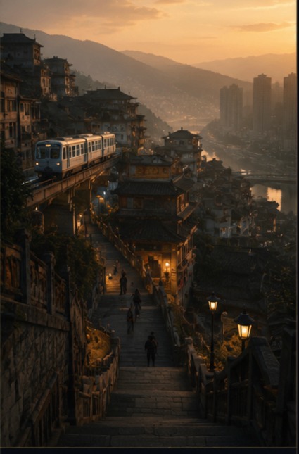 Walking Chongqing’s Slopes at Dusk